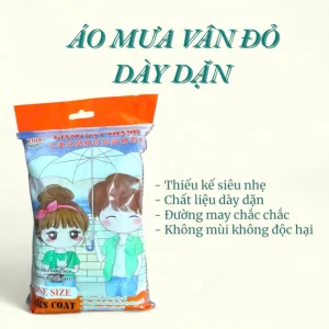 Áo Mưa VÂN ĐỎ Dạng Nilon Không Mùi Không Độc Hại