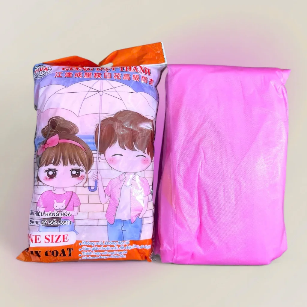 Áo Mưa VÂN ĐỎ Dạng Nilon Không Mùi Không Độc Hại