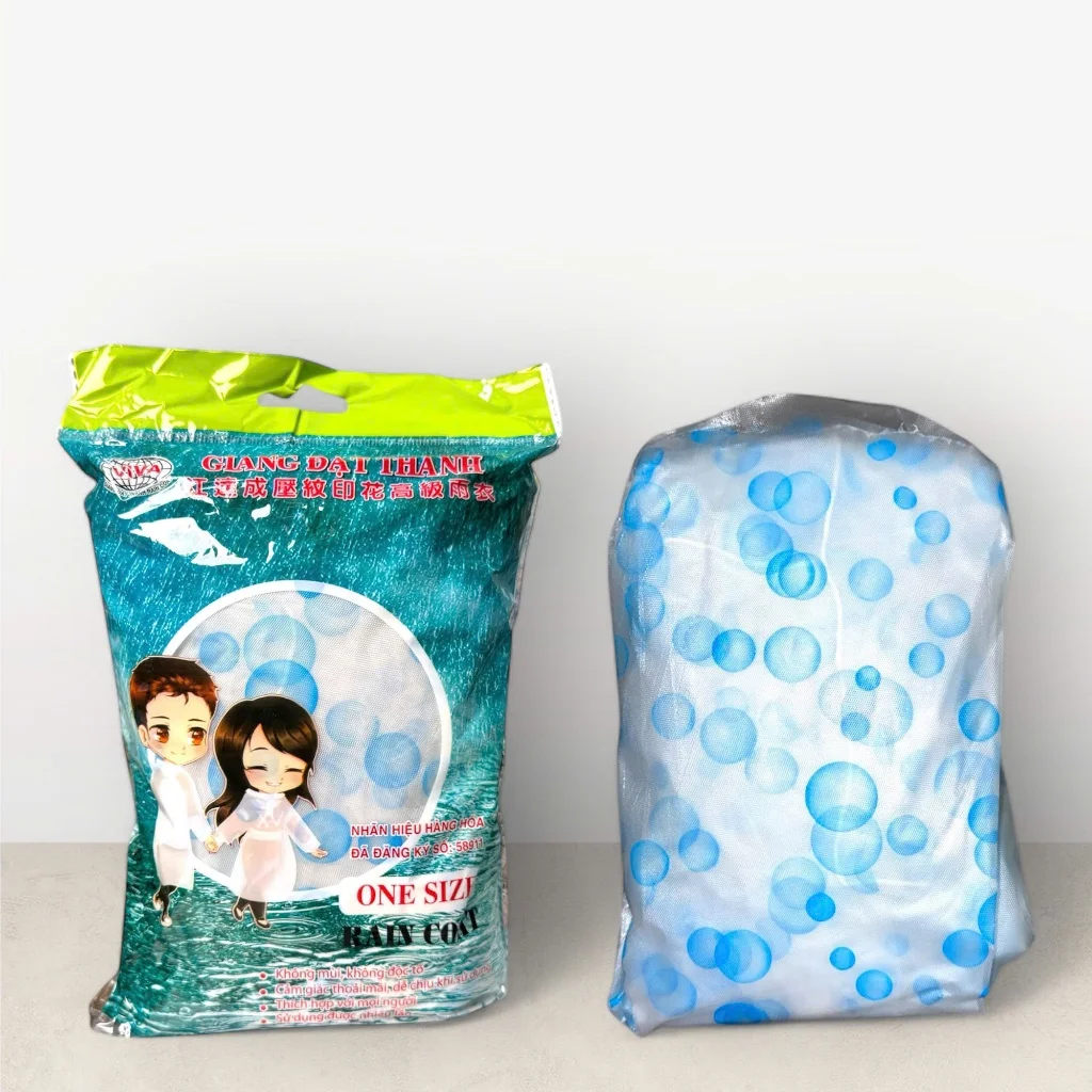 Áo Mưa Vân Gấu Loại Dày Bi Rất Tốt và Rất Dai Chất Liệu Dày Dặn, Không Mùi, Không Độc Hại
