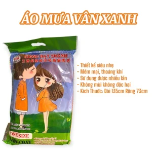 Áo Mưa VÂN XANH Dạng Nilon Không Mùi Không Độc Hại