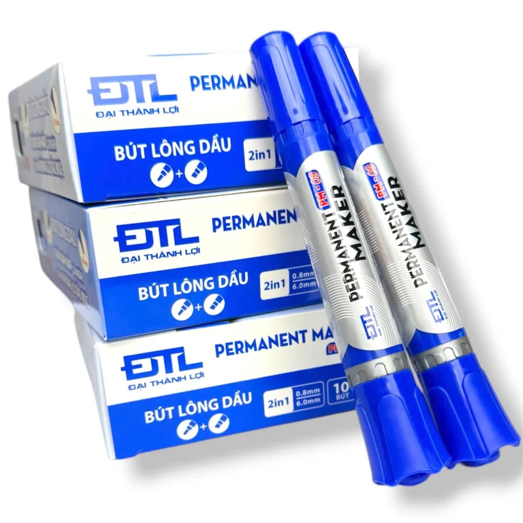Bút lông dầu 2 Đầu Bút ĐTL PM-09 mực đạt tiêu chuẩn bám dính tốt trên nhiều vật liệu