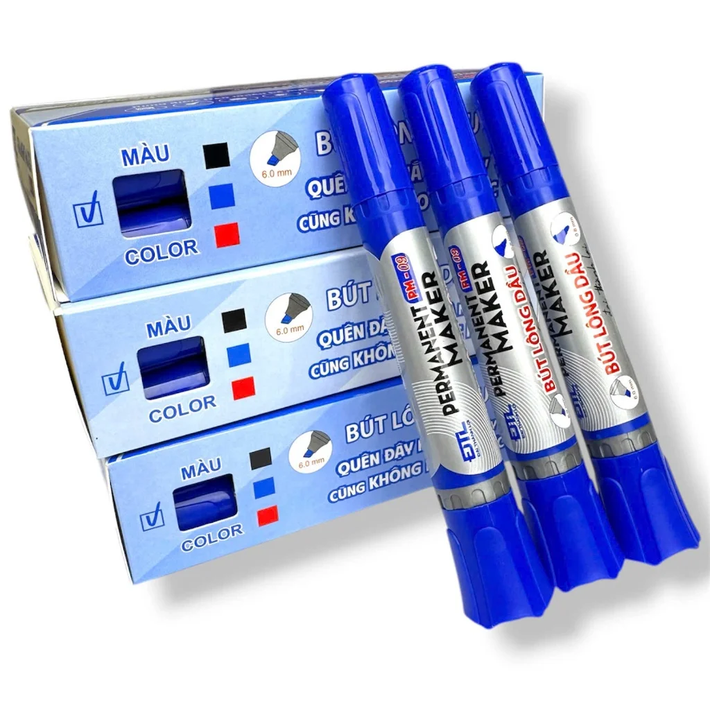 Bút lông dầu 2 Đầu Bút ĐTL PM-09 mực đạt tiêu chuẩn bám dính tốt trên nhiều vật liệu