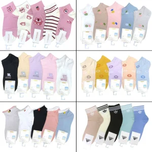 Vớ Nữ Cổ Ngắn Đa Dạng Mẫu Chất Liệu Cotton Mềm Mại, Thông Thoáng
