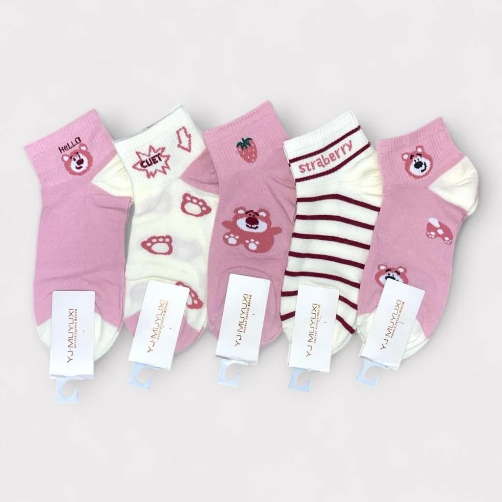 Vớ Nữ Cổ Ngắn Đa Dạng Mẫu Chất Liệu Cotton Mềm Mại, Thông Thoáng