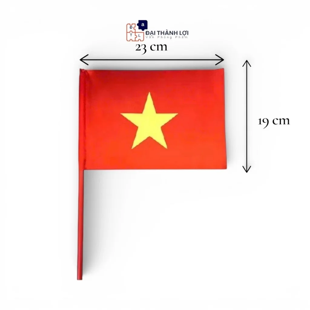 Lá Cờ Tổ Quốc Cầm Tay, Cờ Vẫy Cổ Vũ, Cờ Đỏ Sao Vàng,In Ngôi Sao vải phi bóng/vải lụa dày đẹp