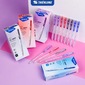 Bút bi Thiên Long TL-027 ngòi 0,5mm - Bút bi viết 4 màu mực xanh/đỏ/đen/tím