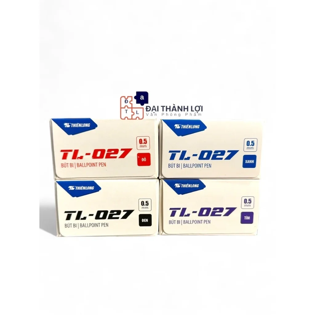 Bút bi Thiên Long TL-027 ngòi 0,5mm - Bút bi viết 4 màu mực xanh/đỏ/đen/tím