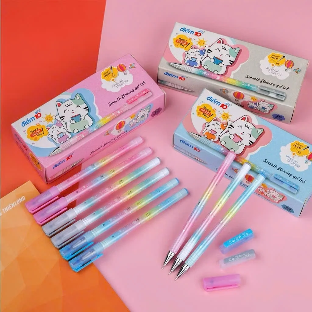 Bút gel Mực Tím Smooth Flowing Gel Ink Thiên Long Điểm 10 TP-GEL038/GEL039 MỰC TÍM