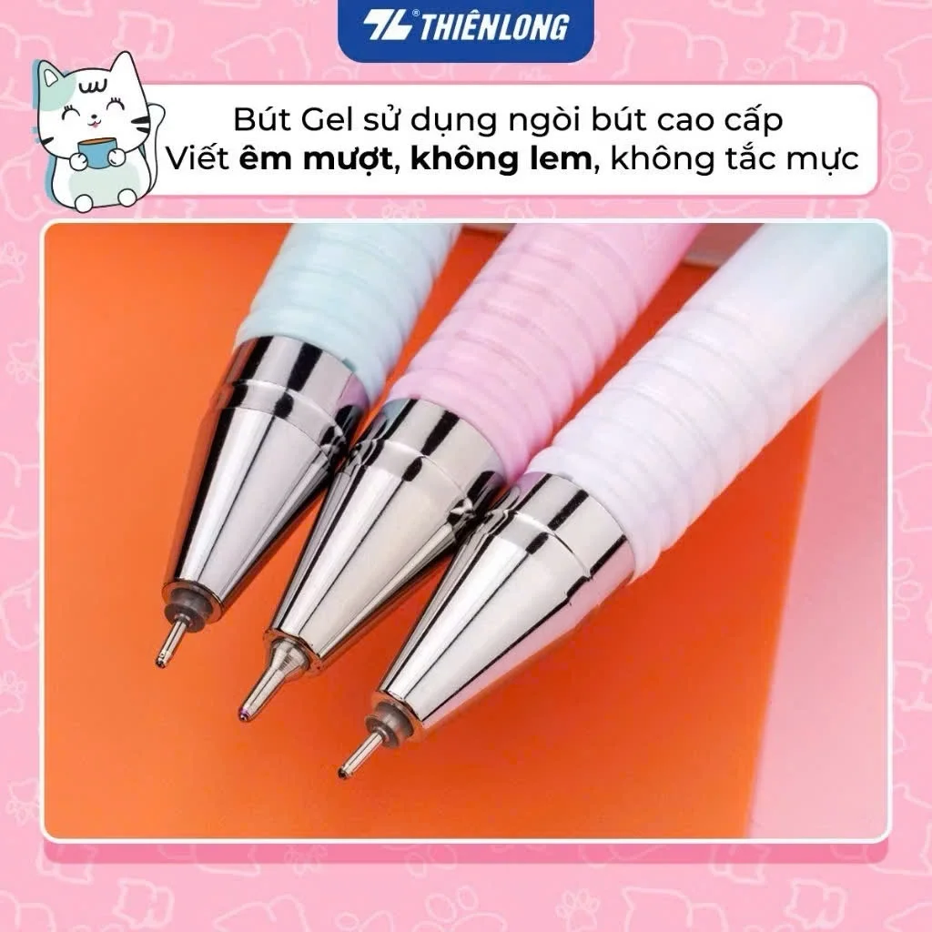 Bút gel Mực Tím Smooth Flowing Gel Ink Thiên Long Điểm 10 TP-GEL038/GEL039 MỰC TÍM
