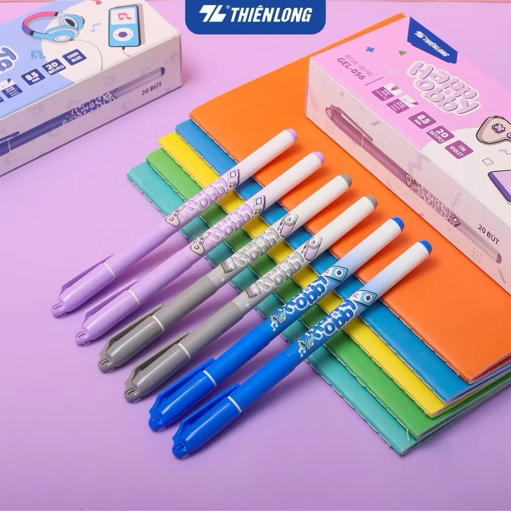 Bút gel Thiên Long Happy Obby GEL-056 - Bút gel 0.5mm, đệm tay êm ái, mực đều