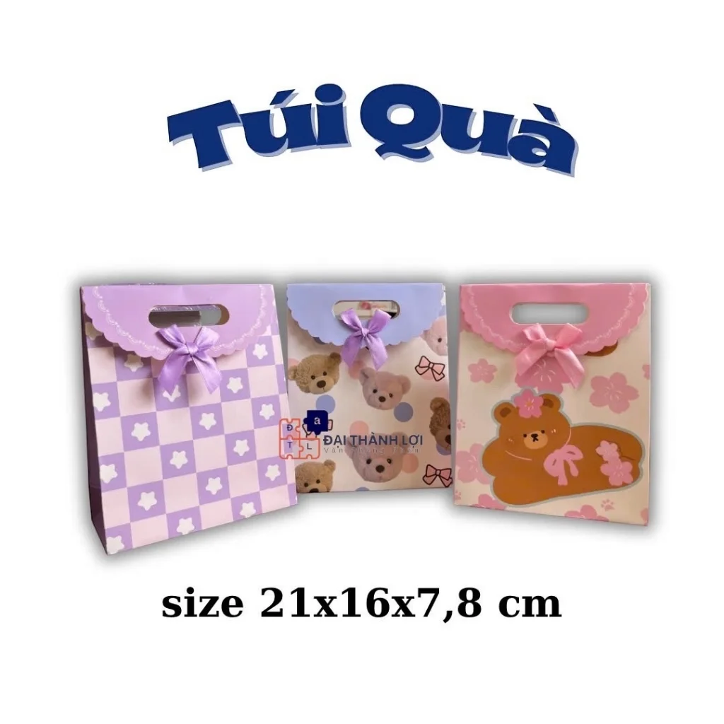 Túi Nơ Giấy Đựng Quà Tặng, Mỹ Phẩm Có Nắp Nhiều Mẫu Mã Kích Cỡ