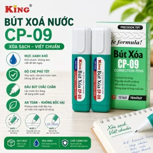 Bút Xóa Nước / Viết Xoá Nước KING CP-09/ CP 09 Thể Tích 16ml, Mực Xoá Nhanh Khô