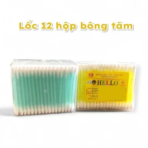 Tăm bông HELLO cao cấp thành phần 100% cotton đầu lớn, đầu nhỏ