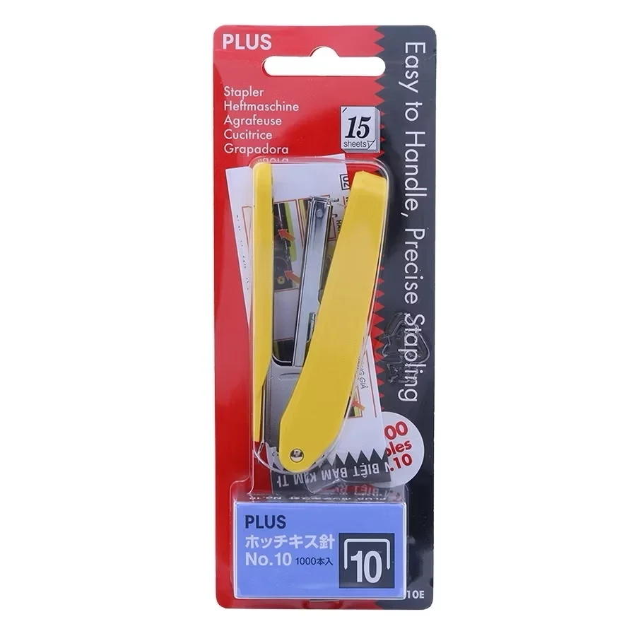 Dập Ghim Kèm 2 Hộp Kim Bấm Tập Plus ST-010E PS-10E Kháng Lực Bấm Nhẹ