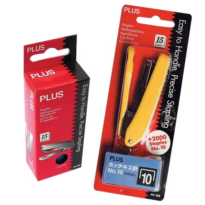 Dập Ghim Kèm 2 Hộp Kim Bấm Tập Plus ST-010E PS-10E Kháng Lực Bấm Nhẹ