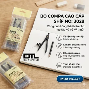COMPA Bút Chì Gỗ/ Compa Kẹp Chì Gỗ Thân Đen SHIF 3110, 3131, 3028 Vẽ Kỹ Thuật Hình Tròn Dành Cho Học Sinh, Bền Đẹp