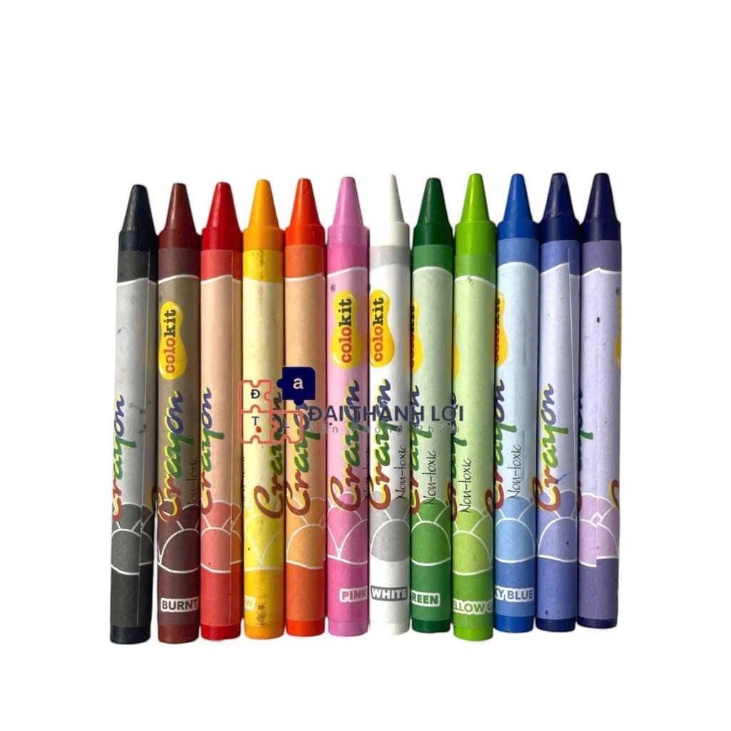Bút sáp 12 màu Colokit CR-C022 màu tươi sáng, màu sáp mịn, an toàn cho bé tô màu, học tập mỹ thuật