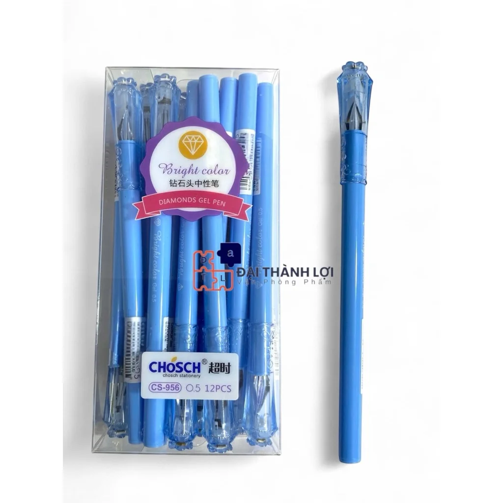 Bút gel Kim Cương Chosch CS-956 loại tốt (mực xanh/tím) viết nét siêu đẹp