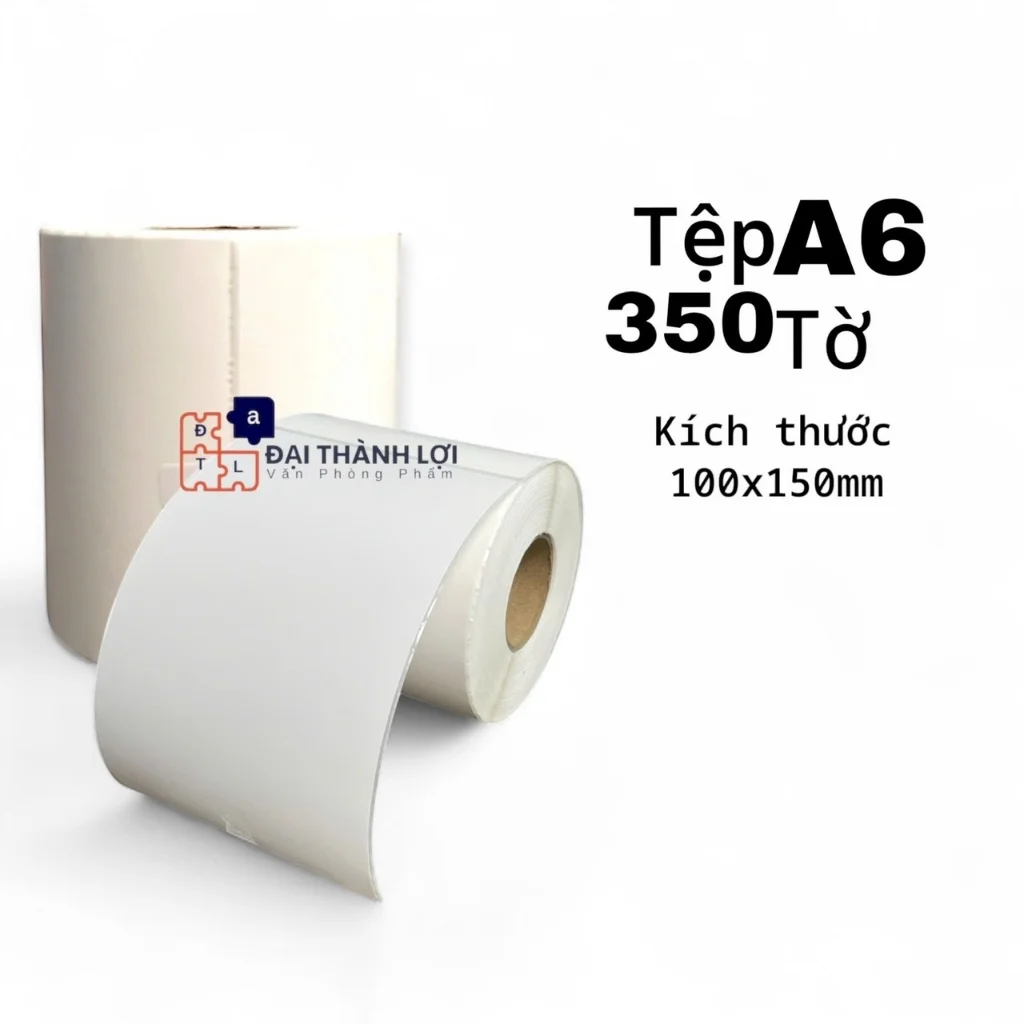 Cuộn 350 tờ giấy A6 in đơn hàng TMĐT tem vận chuyển khổ 100x150mm dành cho máy in nhiệt RP421 XP470B XP420 DT108B SP46