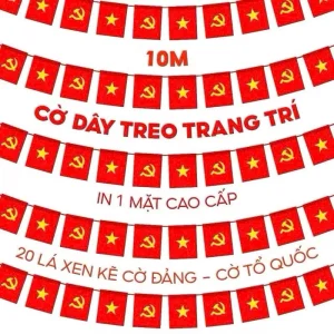 Dây Cờ Đỏ Sao Vàng cờ tổ quốc,cờ đảng,cờ dây Chúc Mừng Năm Mới cờ đuôi nheo tam giác,cờ vẫy cầm tay Vải Lụa