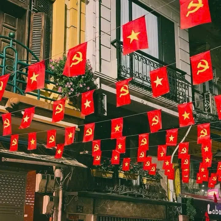Dây Cờ Đỏ Sao Vàng cờ tổ quốc,cờ đảng,cờ dây Chúc Mừng Năm Mới cờ đuôi nheo tam giác,cờ vẫy cầm tay Vải Lụa