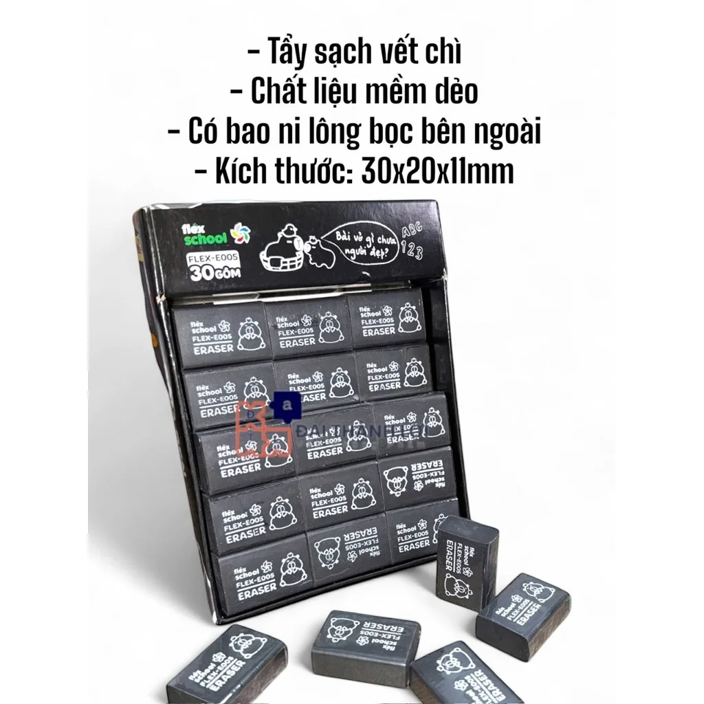 Gôm Tẩy Bút Chì - Gôm Đen Loại Nhỏ FLEX-E005