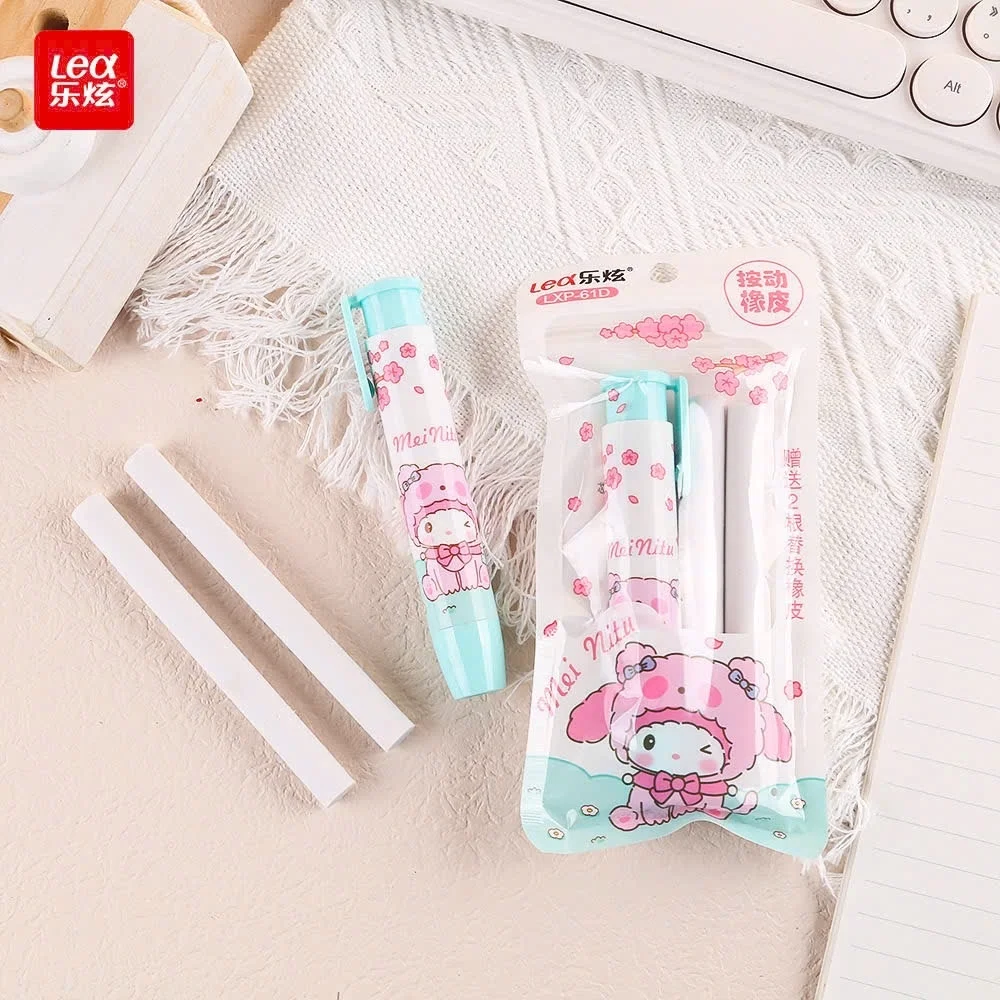 Gôm Bấm Tẩy Dạng Bấm Bút Chì Dạng Bấm Kèm 2 Lõi Thay Thế Nhiều Họa Tiết Dễ Thương, Cute Tẩy Sạch