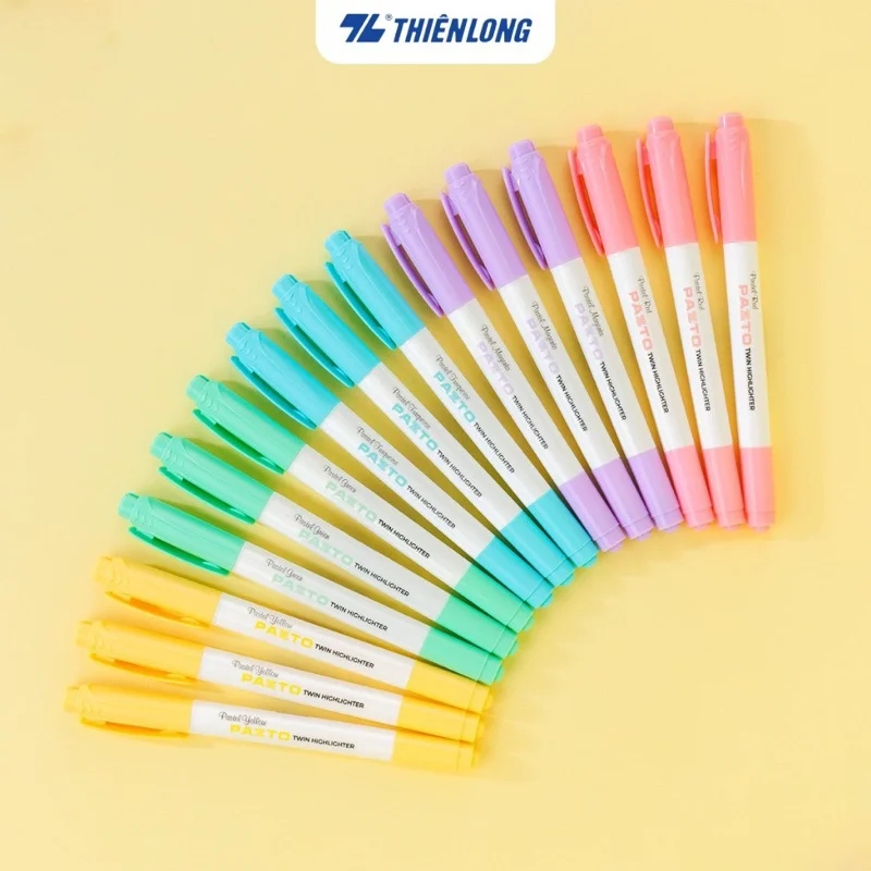 Bút dạ quang màu Pastel Thiên Long Pazto rửa được - Không để lại vết khi Photocopy - HL-016
