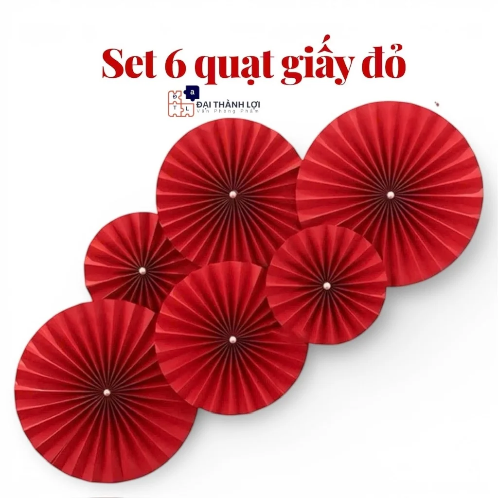 Quạt Giấy Trang Trí Tết - Decor Nhà Cửa, Quán Cà Phê, Background Chụp Ảnh