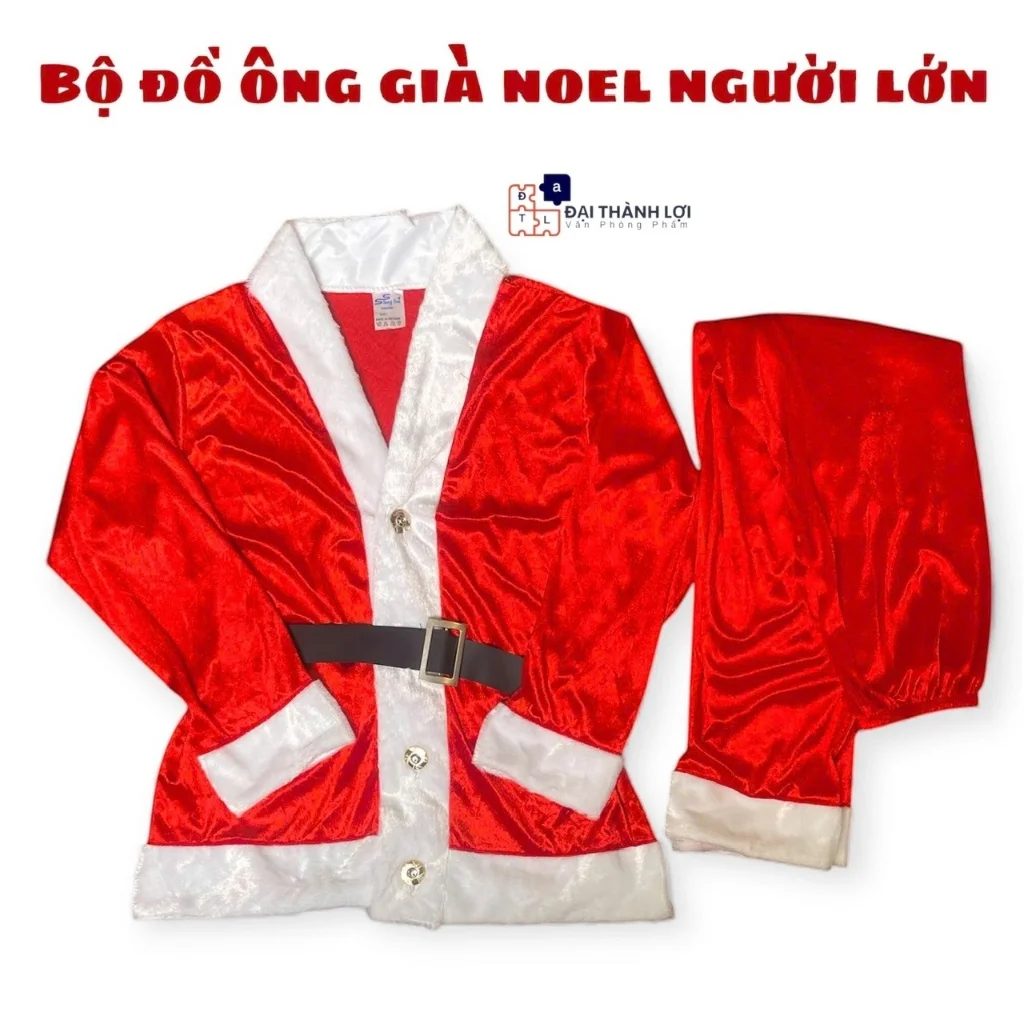 Bộ ông già noel vải nhung xịn ( gồm 7 món) dành cho người lớn 1m7-1m8