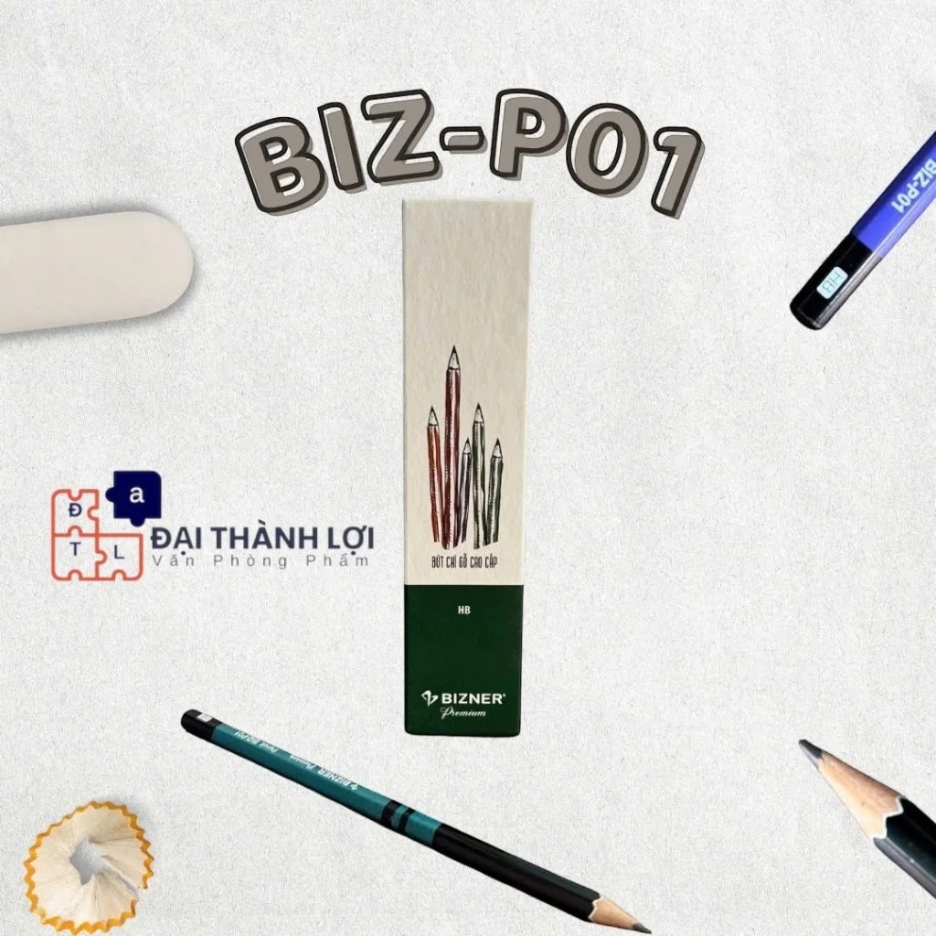 Bút chì gỗ lục giác cao cấp Bizner Thiên Long BIZ-P01- Độ cứng HB- Nét vẽ sắc nét, viết trơn êm, nét viết ra đều