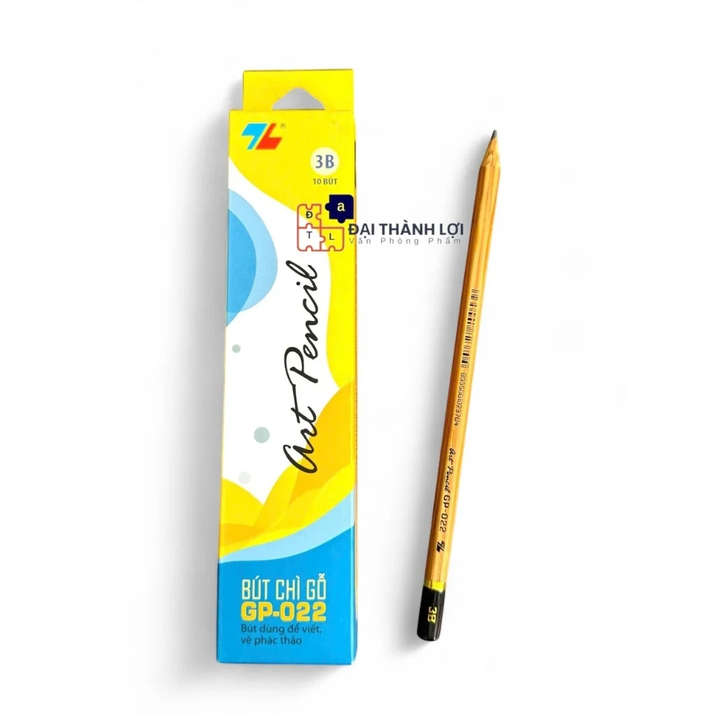 Bút chì phác thảo chuyên nghiệp Thiên Long 3B GP-022 - Vẽ tranh mỹ thuật họa chân dung, độ đậm chuẩn