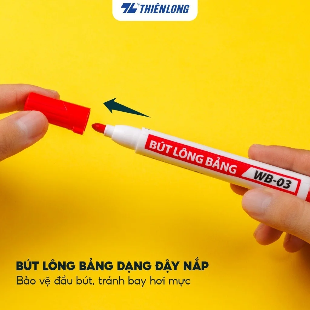 Bút lông viết bảng Thiên Long WB-03,bút dạ viết bảng xóa được ,đầu bút viết êm trơn