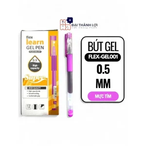 Bút gel cao cấp Flex GEL001 -Bút bi gel ngòi 0.5mm có nắp đậy, viết mượt, êm tay, mực nước màu đậm, không nhoè