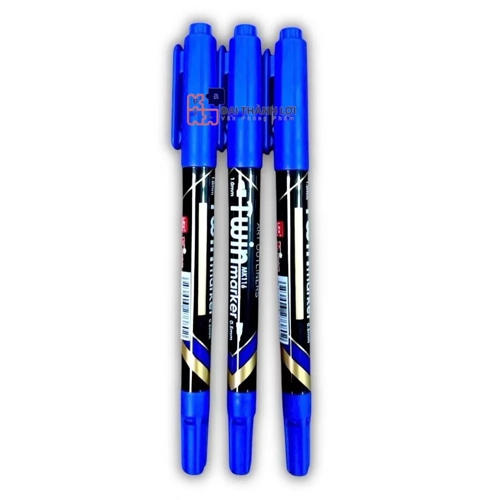 Bút Lông Dầu 2 Đầu KING MK116 - Mực Không Trôi, Viết Trên Nhiều Bề Mặt Bút Dạ Viết Bảng Không Xoá Được