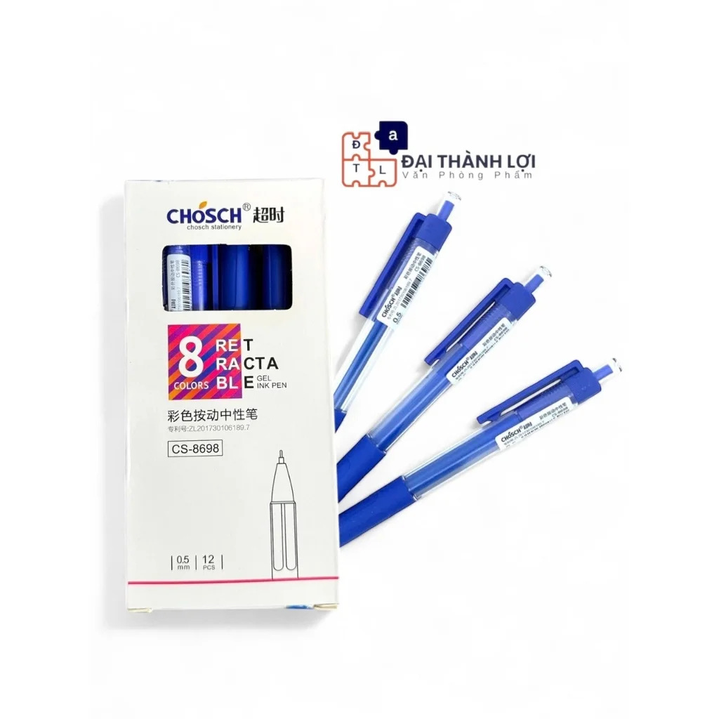 Bút gel bấm CHOSCH CS-8698 ( Mực TÍM /Mực Xanh)