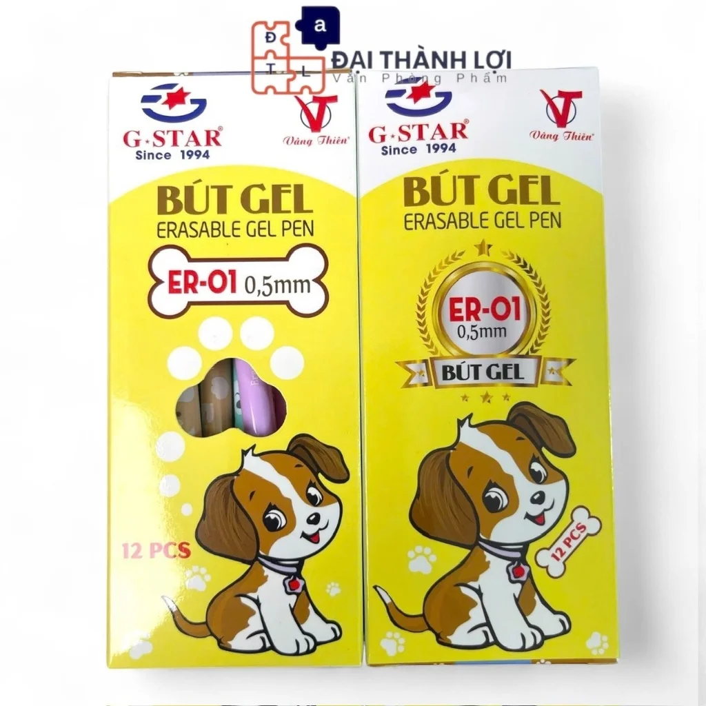 Bút Gel Xóa Được Cao Cấp Ngòi Kim 0.5mm ER-01 Hiệu G-Star (Mực Xanh/Tím)