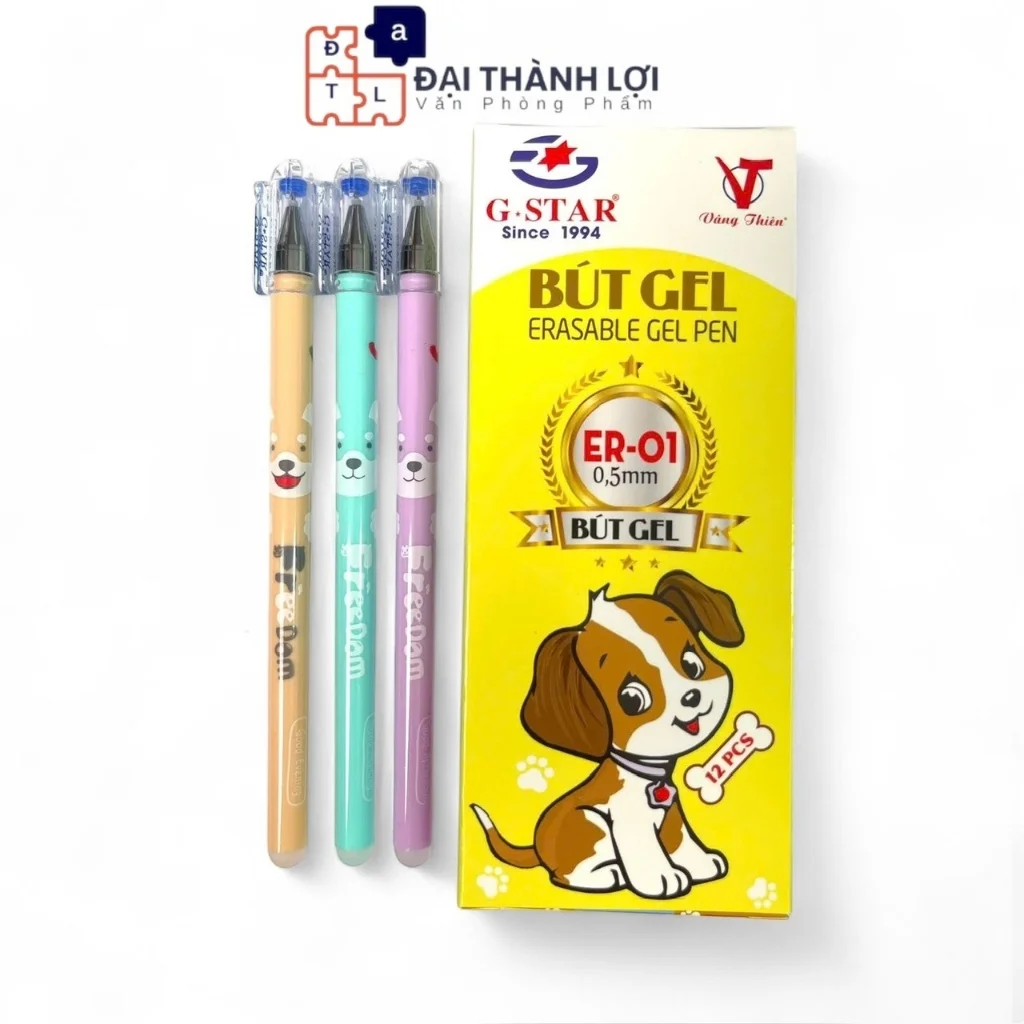 Bút Gel Xóa Được Cao Cấp Ngòi Kim 0.5mm ER-01 Hiệu G-Star (Mực Xanh/Tím)