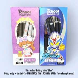 Bút Gel Xoá Được Thiên Long FLEX-GELE001/FLEX-GELE002 Mực Xanh/Đen/Tím Có Gôm Trên Nắp