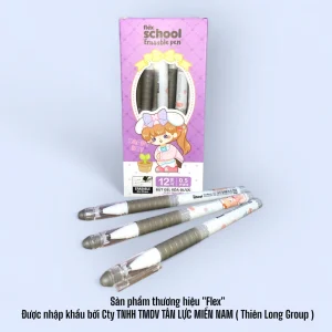 Bút Gel Xoá Được Thiên Long FLEX-GELE001/FLEX-GELE002 Mực Xanh/Đen/Tím Có Gôm Trên Nắp