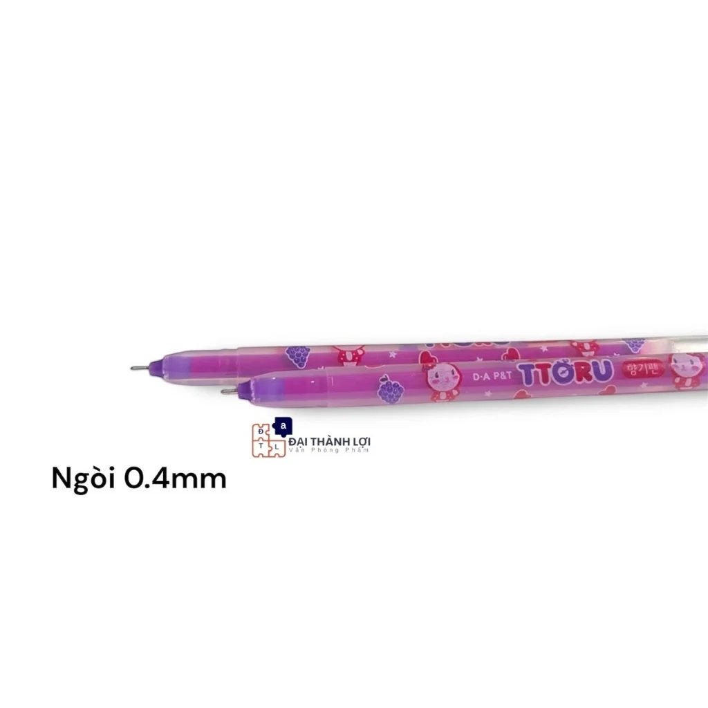 Bút Nho Ttoru Ngòi Nhỏ 0.4mm D.A P&T Hàn Quốc, Mực Đậm Không Lem (Mực Xanh,Tím)