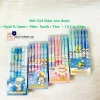 Bút Viết Gel Bấm Bôi Xóa Tẩy Được (Mực Xóa Được) Ngòi 0.5mm - Mực Xanh / Tím - Mực Đậm, Ngòi Êm, Mực Đẹp