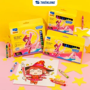 Bút sáp màu rửa được - Washable Crayons Thiên Long Colokit - Nhân vật Futy Akooland thế giới học cụ thần kỳ