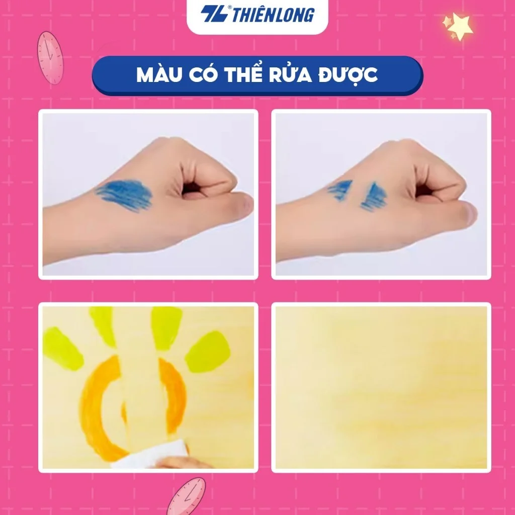 Bút sáp màu rửa được - Washable Crayons Thiên Long Colokit - Nhân vật Futy Akooland thế giới học cụ thần kỳ