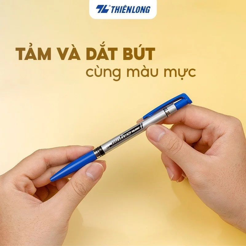 Bút bi Thiên Long FO-024 ngòi 0.7mm mực xanh/đỏ/đen hệ dầu, đạt tiêu chuẩn an toàn Châu Âu