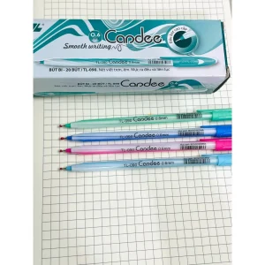 Bút bi Thiên Long TL-090 ngòi 0.6mm mực xanh có nắp đậy, mực bơm thẳng vào thân bút, trọng lượng nhẹ
