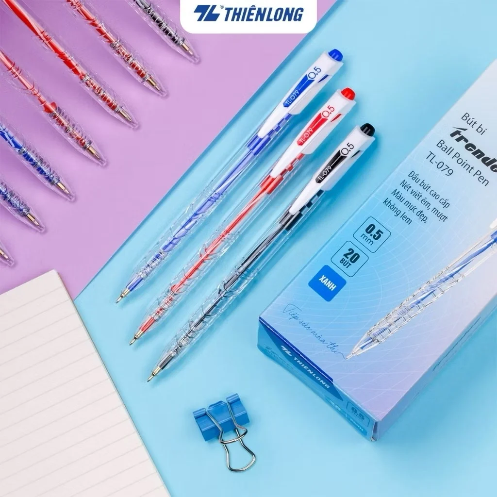 Bút bi Thiên Long Trendee TL-079 ngòi 0.5mm cao cấp, nét viết thanh mảnh, thiết kế trẻ trung, chữ viết đẹp