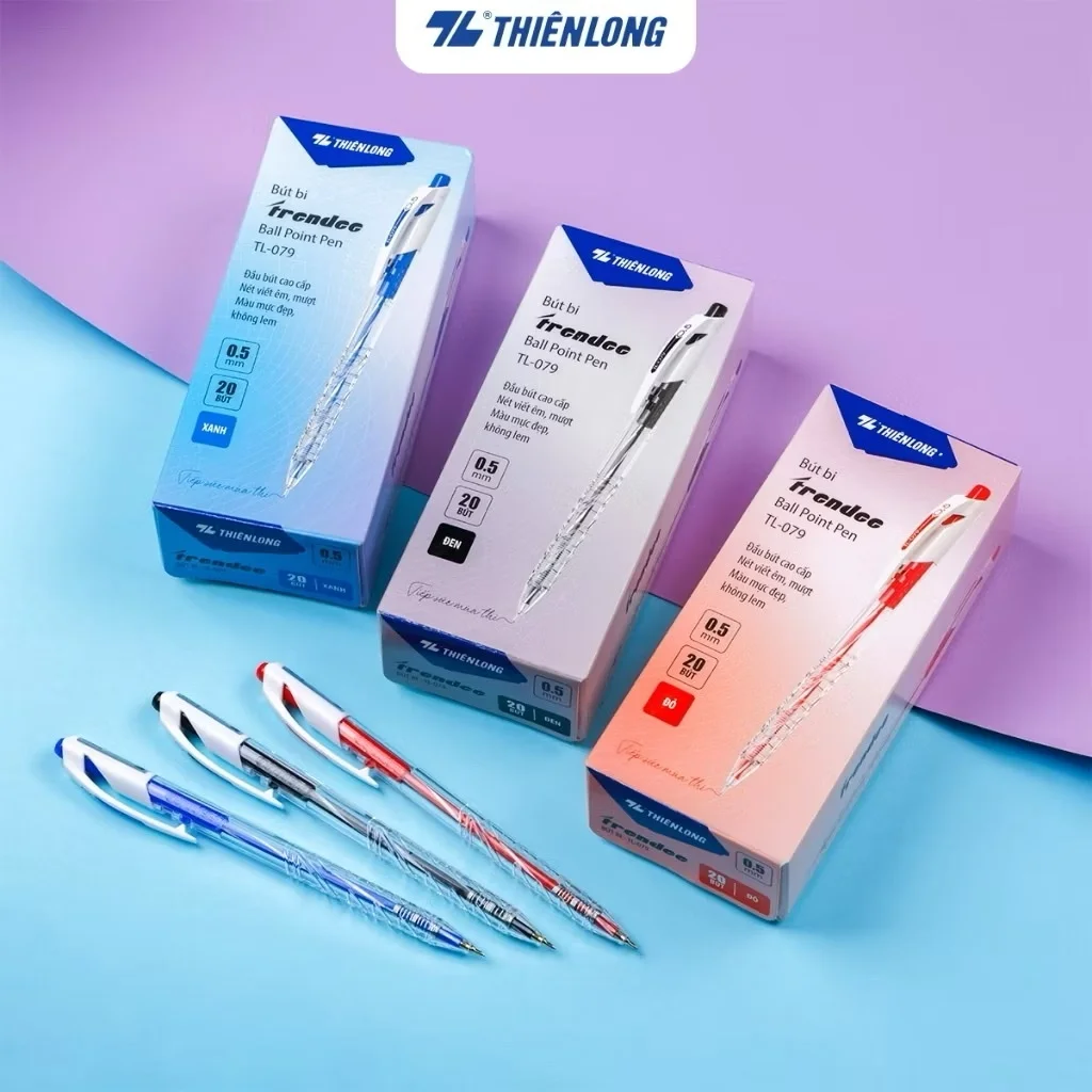Bút bi Thiên Long Trendee TL-079 ngòi 0.5mm cao cấp, nét viết thanh mảnh, thiết kế trẻ trung, chữ viết đẹp