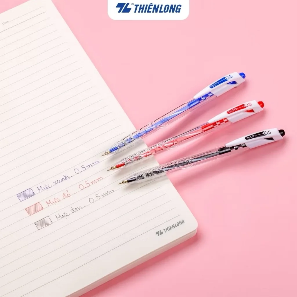 Bút bi Thiên Long Trendee TL-079 ngòi 0.5mm cao cấp, nét viết thanh mảnh, thiết kế trẻ trung, chữ viết đẹp