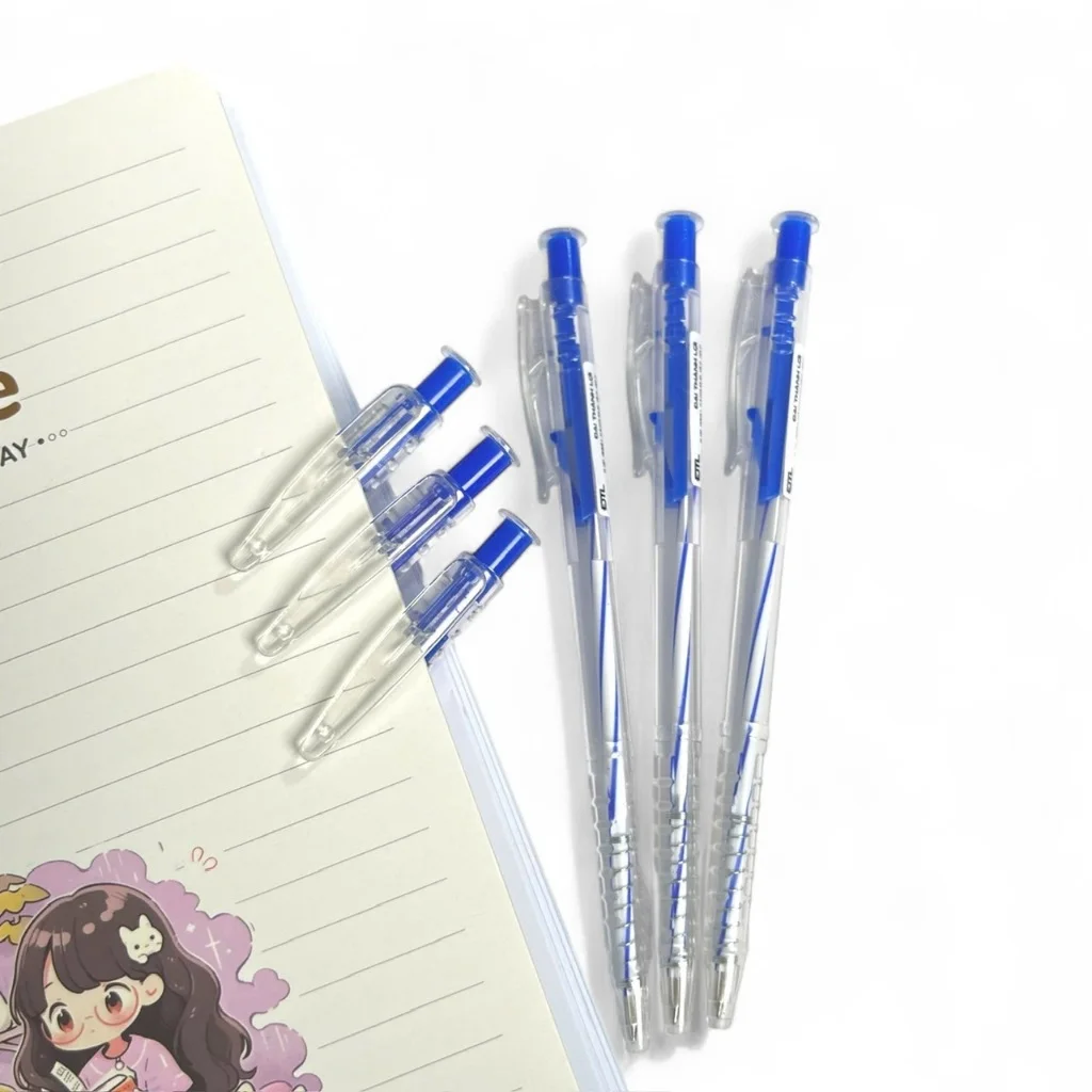 Bút bi TT-027/ĐTL-027 Ngòi 0.5mm/0.7mm – Viết Êm, Mực Đậm Nhanh Khô – Dùng Cho Học Sinh & Văn Phòng